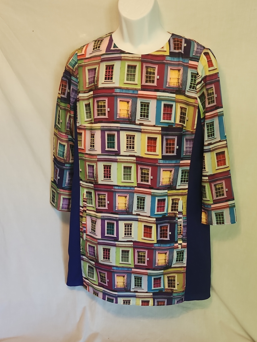 Colorful Window-Print Tunic Top
